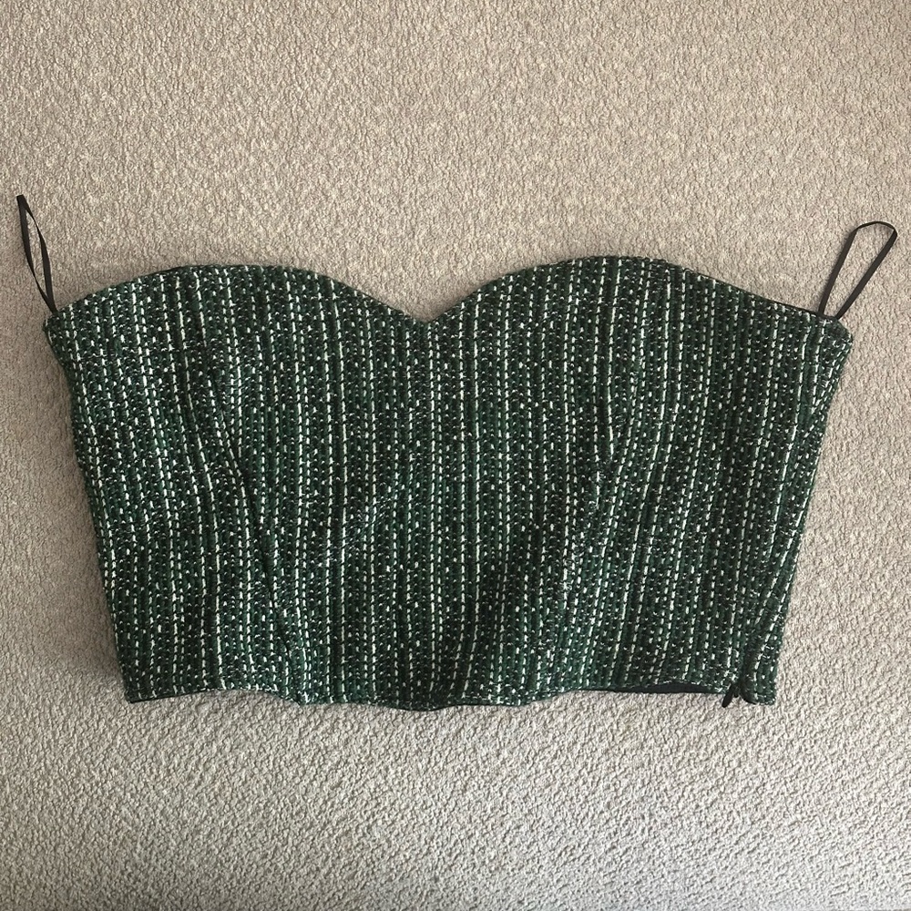 Green Corset crop top